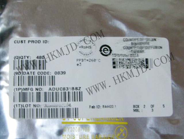 ADUC831BSZ：具有嵌入式62 KB閃存MCU的MicroConverter?、12位ADC和DAC